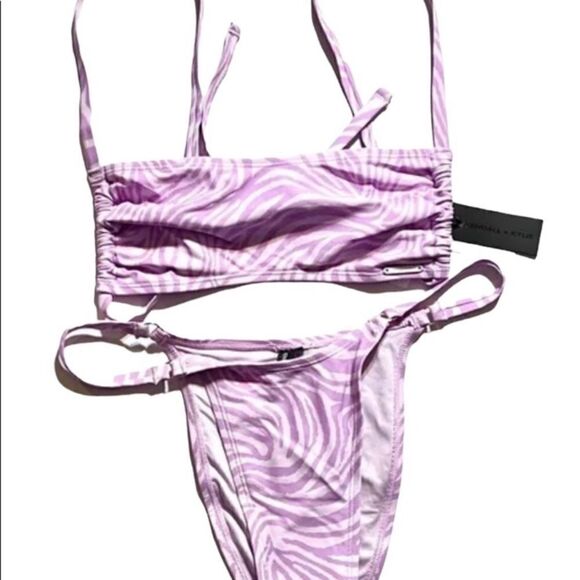 Kendall & Kylie Bikini Woman’s Size L Tiger Lilac NWT - Picture 2 of 11